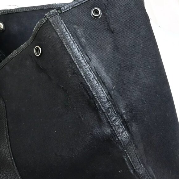 HERMES Logo Garden File 37 Hand Tote Bag Canvas Leather Black Silver 69FA285 - Picture 8 of 16